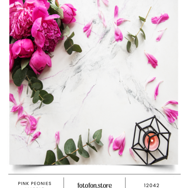 Фотофон Рожеві півонії на мармурі