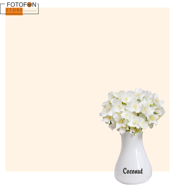 Однотонний фон кремовий, фон для фото вініловий студійний Coconut