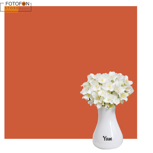 Однотонний фон помаранчевий, фон для фото вініловий студійний Yam