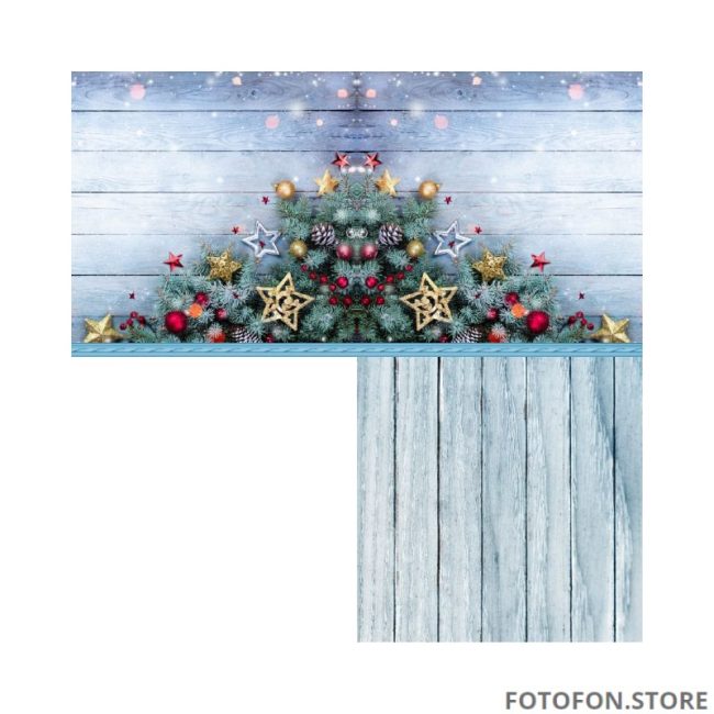 Вініловий кутовий фотофон 3D "Новорічний Кут: Дерев’яна Атмосфера"