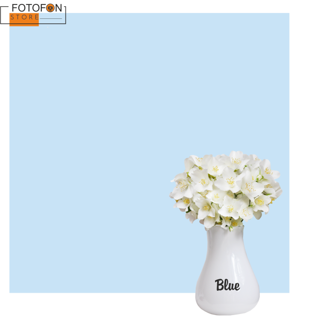 Однотонний фотофон яскраво-блакитний, вініловий студійний фон для фото Blue
