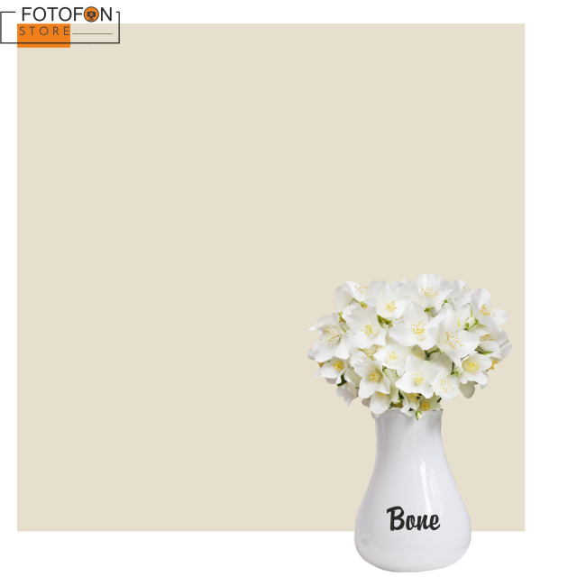 Однотонний фотофон бежевий, вініловий студійний фон для фото Bone