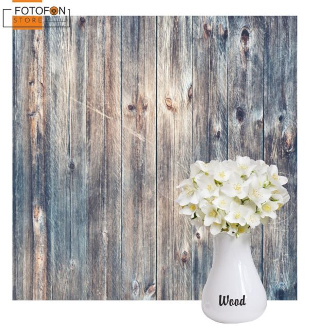 Фотофон, фон для фото вініловий студійний текстура Синє потерте дерево