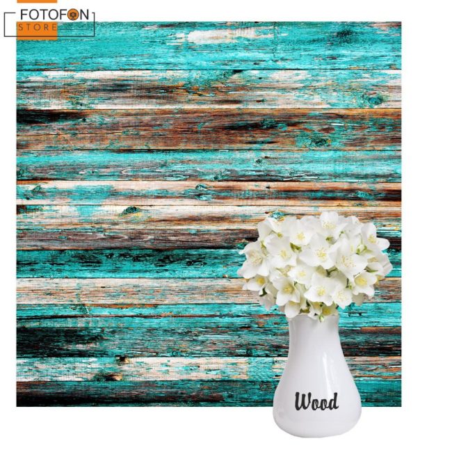 Фон, фотофон для фото вініловий студійний текстури. Синє — зелене потерте дерево