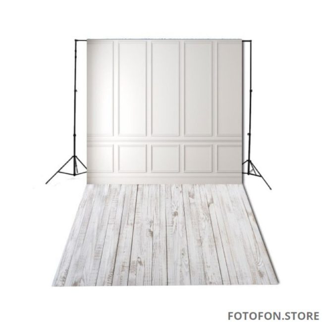 Фон для фото, фотофон студійний вініловий Стіна бежева та Підлога дерево