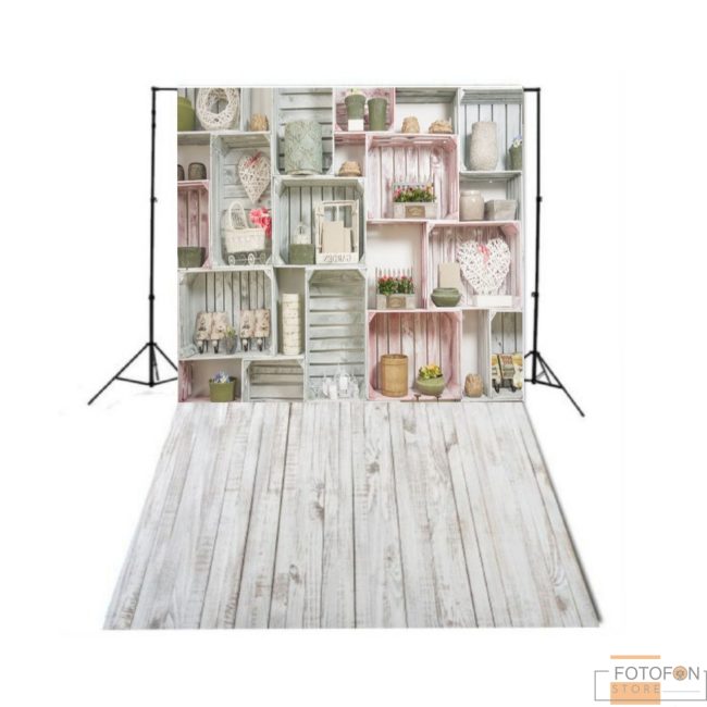 Вініловий фон стіна підлога для фотозйомки Дитяча кімната Стелаж