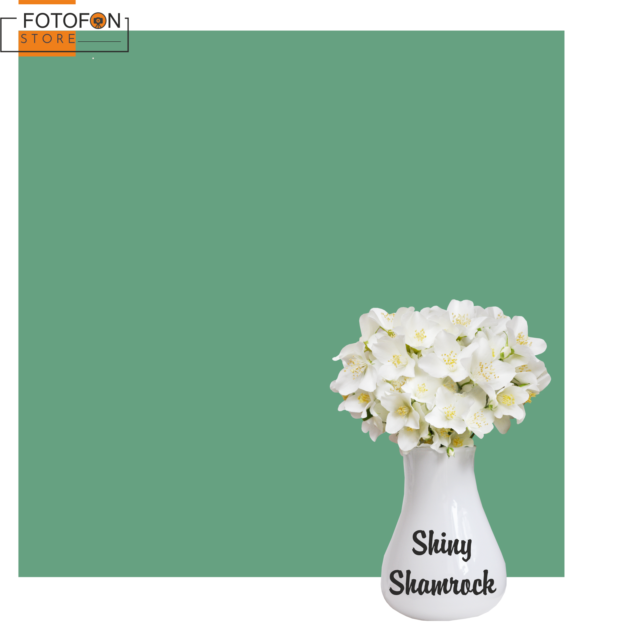 Однотонний вініловий фотофон Блискучий Трилисник Shiny Shamrock