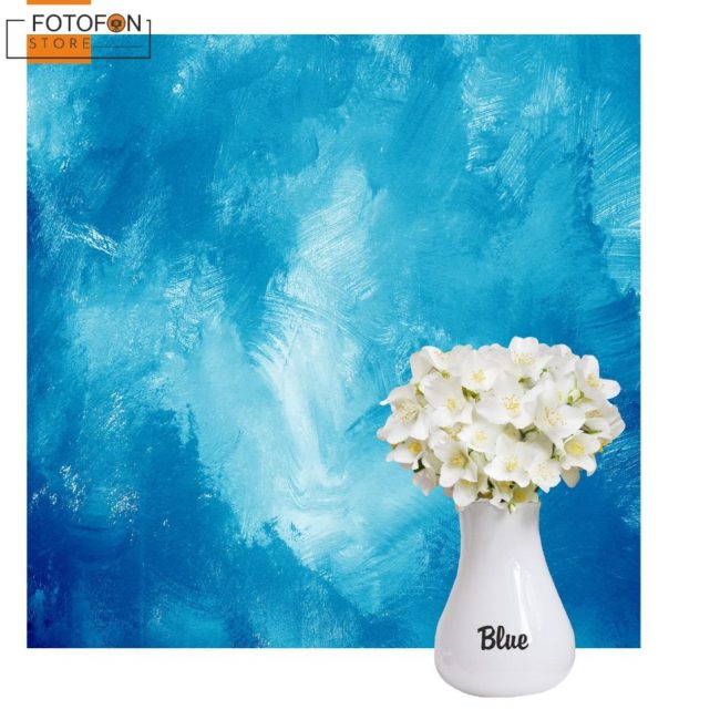 Фотофон, фон для фото вініловий студійний Штукатурка блакитна морська