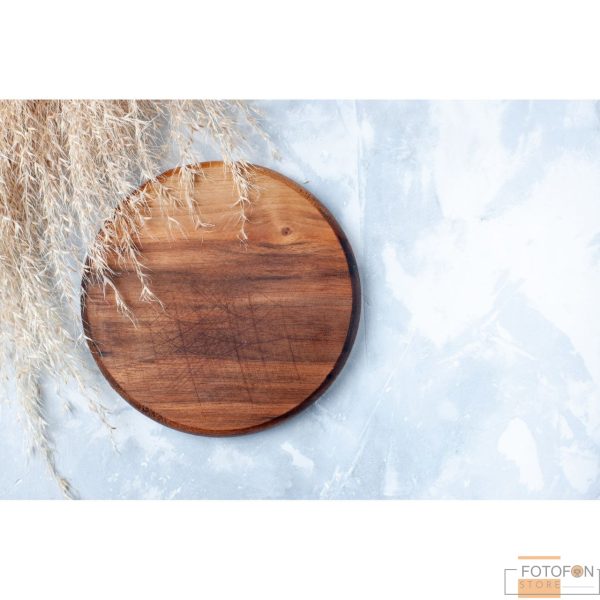 Фотофон, вініловий фон для предметної зйомки Round Wooden Cutting Board - Image 2