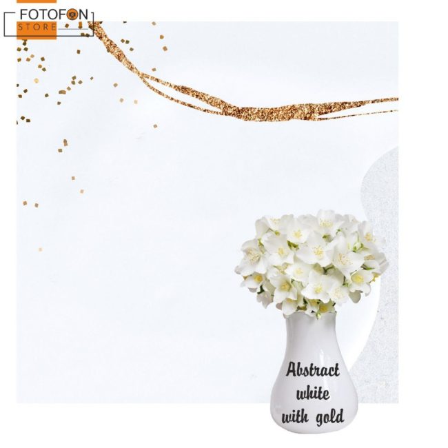 Фотофон, фон для фото вініловий Abstract white with gold