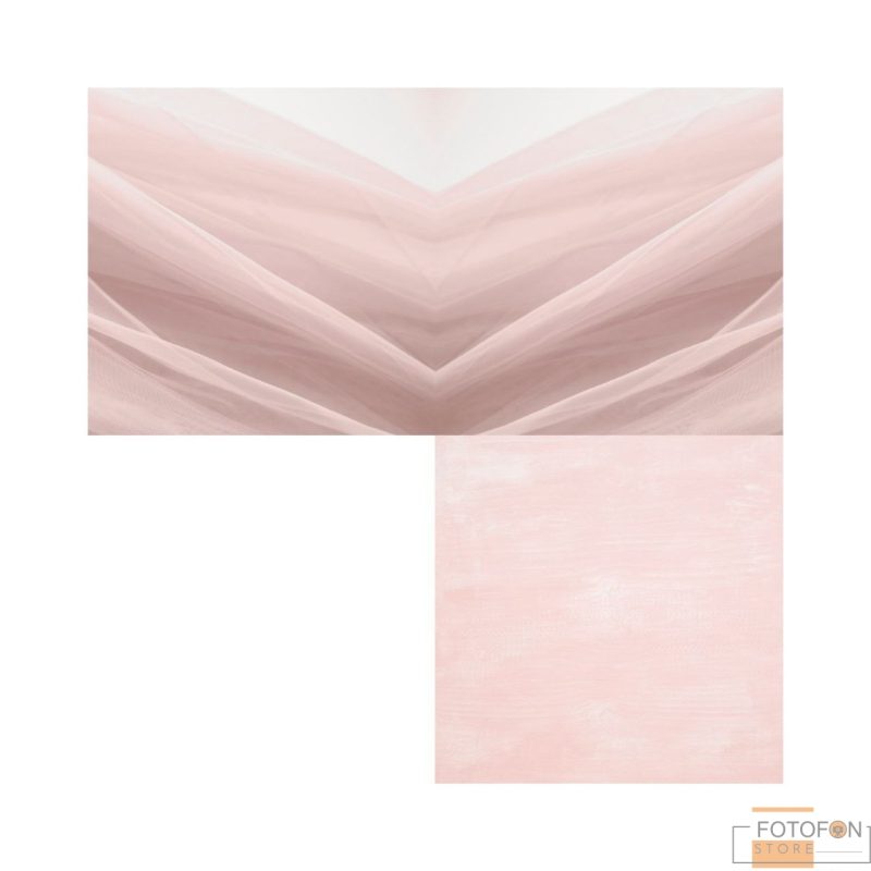 3D вініловий кутовий фотофон Pink fabric - Зображення 2