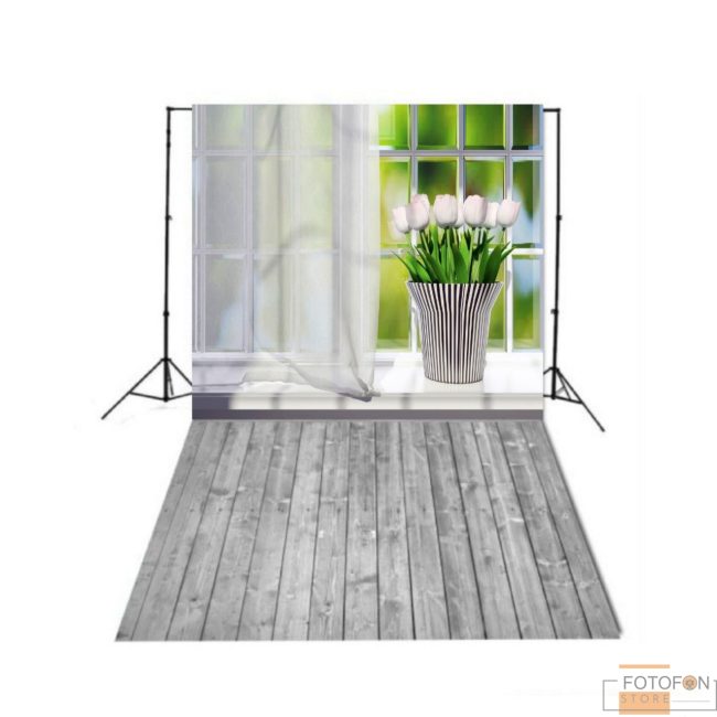 Фотофон Стіна Пол "Тюльпани на вікні"