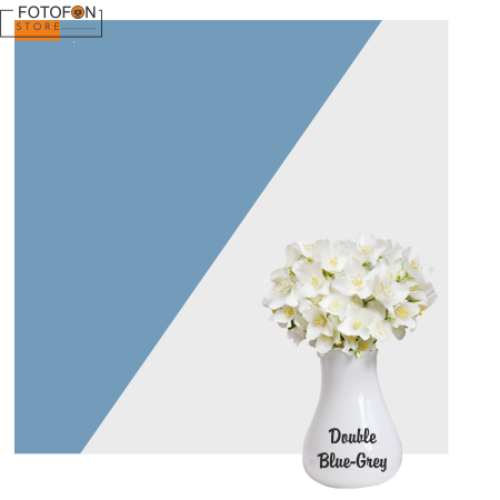 Однотонний вініловий фотофон Double Blue - grey