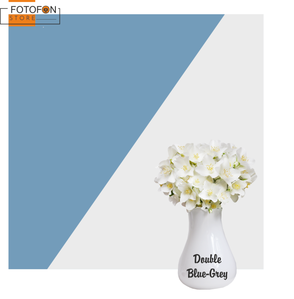 Однотонний вініловий фотофон Double Blue - grey
