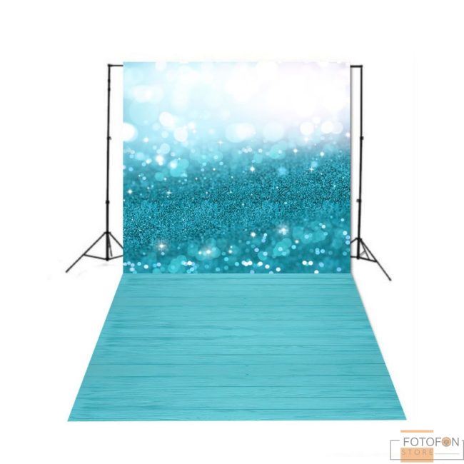 Вініловий фон Стіна Підлога Blue bokeh lights