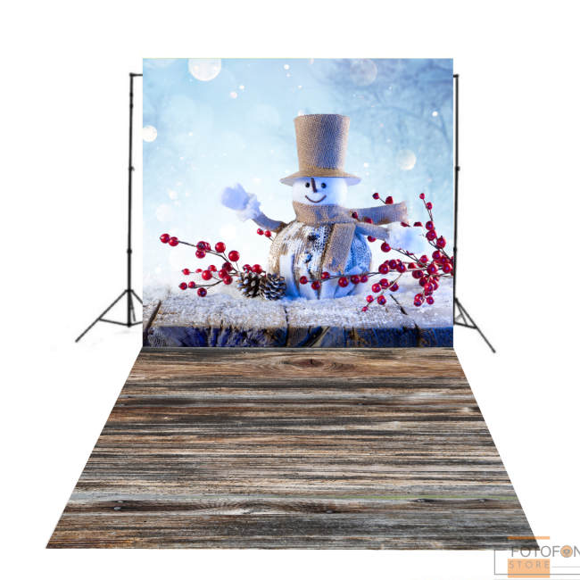 Вініловий фотофон Стіна Підлога "Сніговик"