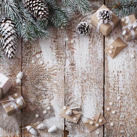 Вініловий фотофон для предметної зйомки Christmas gifts old white wooden - Image 2