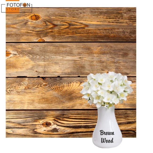 Вініловий фон для студійної фотозйомки Brown Wooden Texture