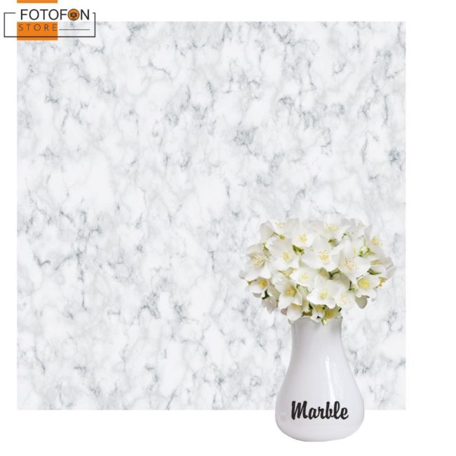 Вініловий фон для студійної фотозйомки Black and white marble texture