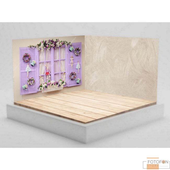 Фотофон вініловий кутовий 3D "Вікно Прованс"
