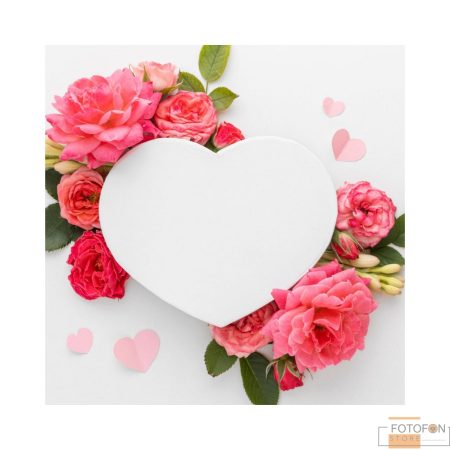 Вініловий фон для предметної зйомки Heart flowers