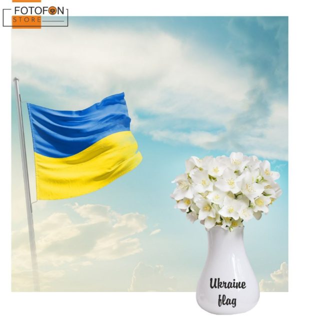 Український фотофон, фон для фото вініловий студійний Ukraine national flag