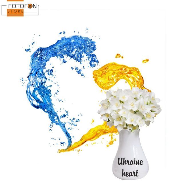 Український фотофон, фон для фото вініловий студійний Ukraine heart