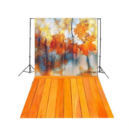 Вініловий фотофон Стіна Підлога "Autumn Leaves for Rainy Glass"