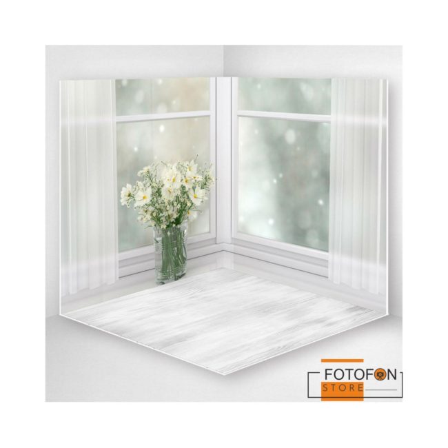 3D вініловий кутовий фотофон "Flower Window"