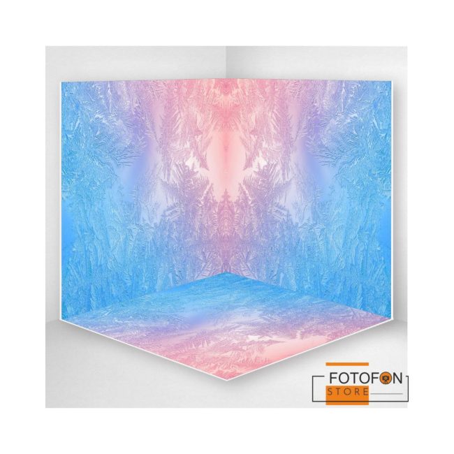 Вініловий кутовий фотофон 3D "Frozen" рожевий з блакитним інеєм