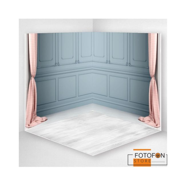 Фотофон вініловий кутовий 3D "Blue Classic Interior"