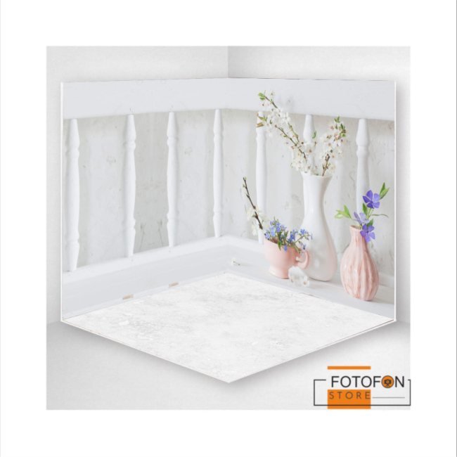 3D вініловий кутовий фотофон "Flower in Vase"