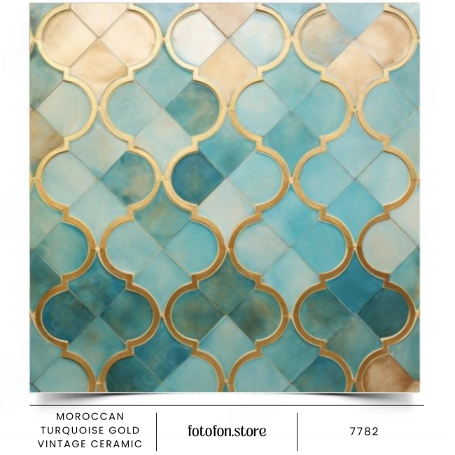 Вініловий студійний фотофон Moroccan turquoise gold vintage ceramic