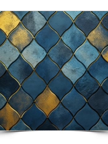 Вініловий студійний фотофон Moroccan blue gold vintage ceramic