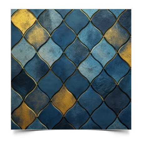 Вініловий студійний фотофон Moroccan blue gold vintage ceramic