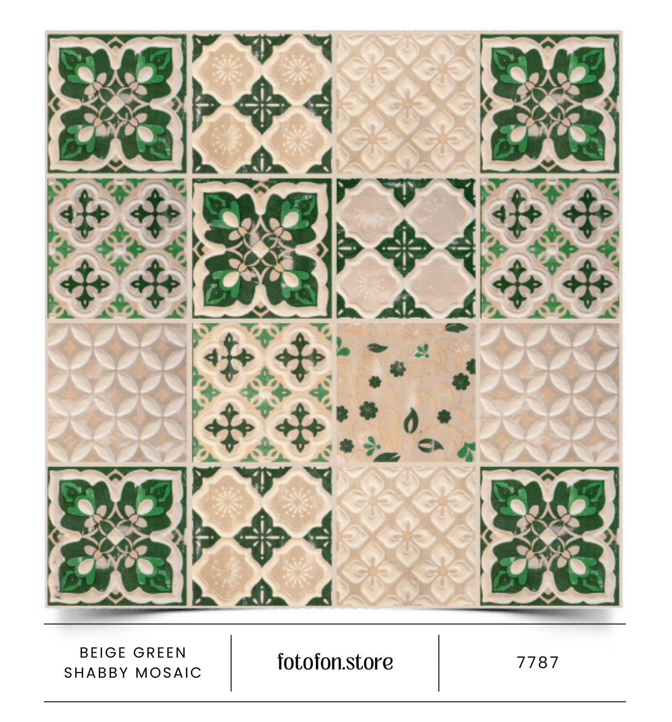 Вініловий студійний фотофон Beige green shabby mosaic