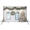 Фотофон, фон для фото вініловий новорічний Decorated Xmas windows