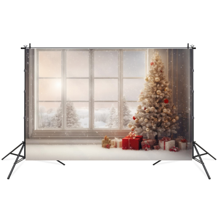 Вініловий новорічний студійний фотофон Xmas window