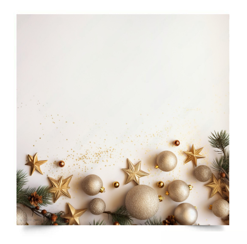 Вініловий фотофон Decorative christmas gold stars