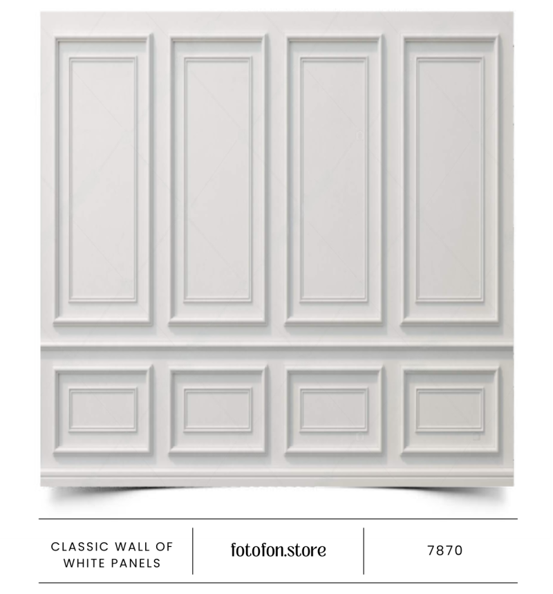 Вініловий фотофон Classic wall of white wood panels