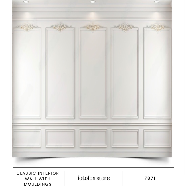 Вініловий фотофон Classic interior wall with mouldings