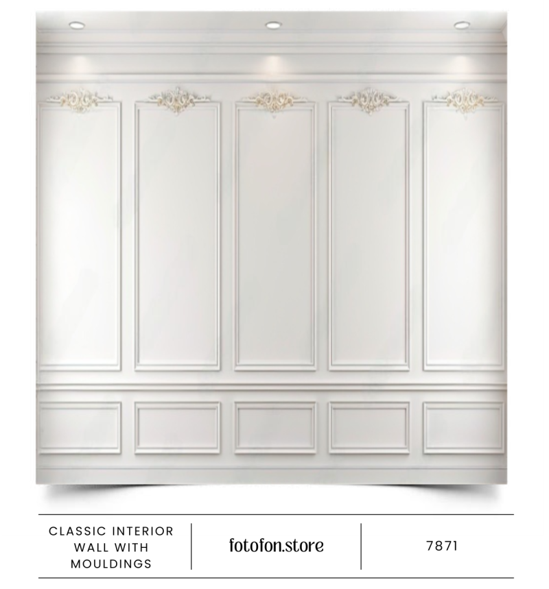 Вініловий фотофон Classic interior wall with mouldings