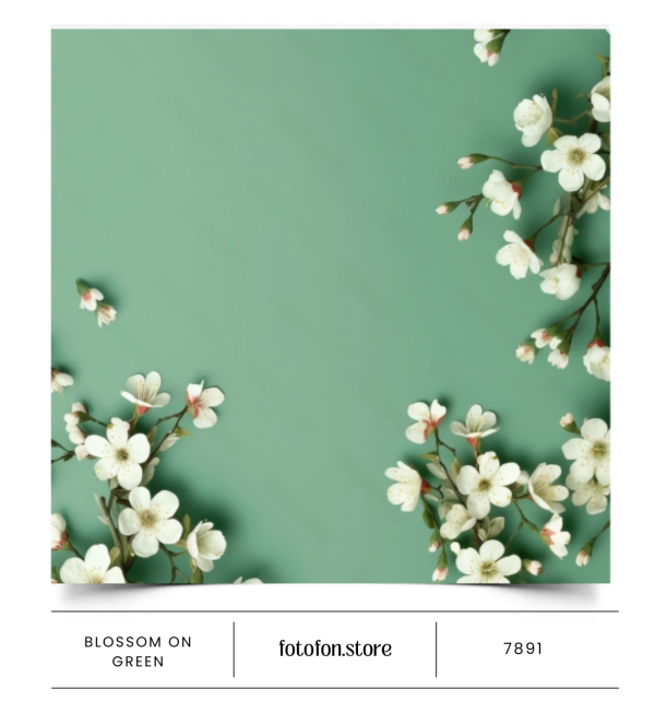 Вініловий фотофон Blossom on green