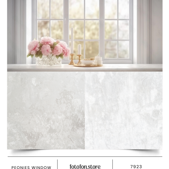 4D вініловий кутовий фотофон Півоніі на підвіконні