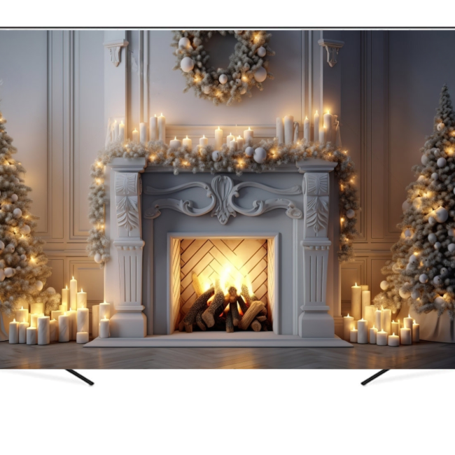 Фотофон вініловий для фото та відеозйомок Christmas and new year fireplace