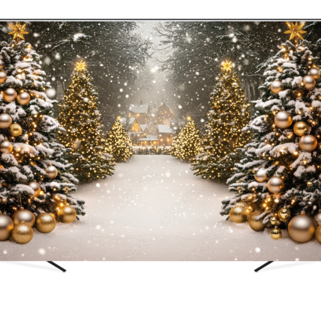 Вінілова фотозона "Snowy Christmas Trees"