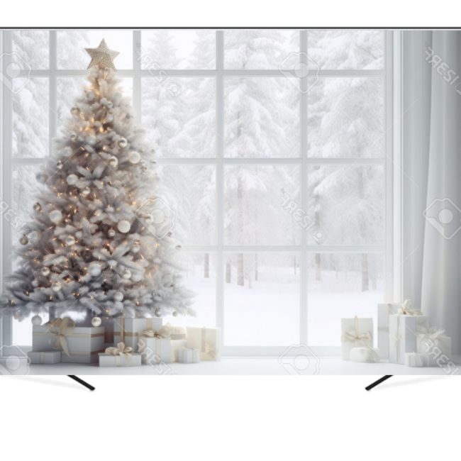 Вініловий фотофон "White Living Room with Christmas Tree and Winter"