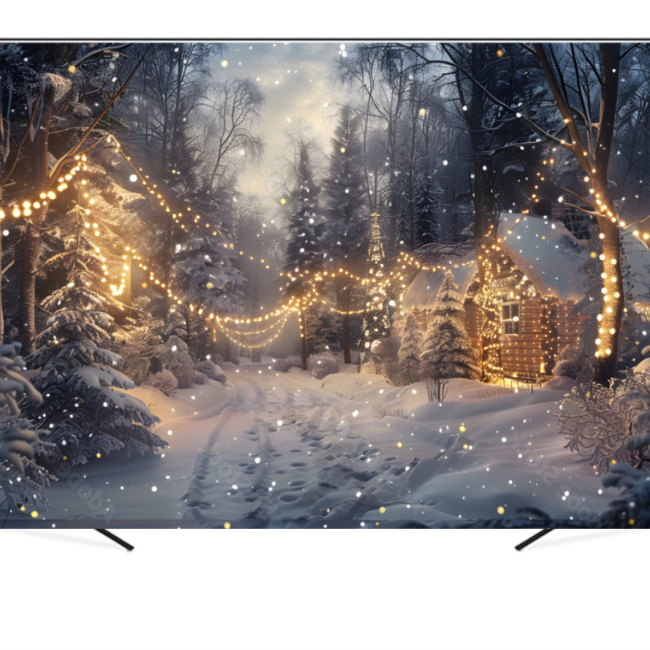 Вініловий фотофон "Christmas winter homes with lights"