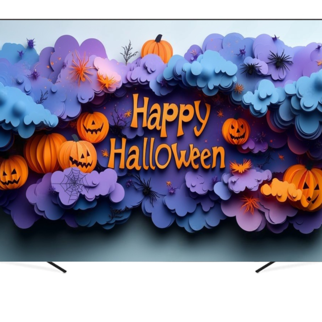 Фотофон вініловий для фото та відеозйомок Happy Halloween and pumpkins