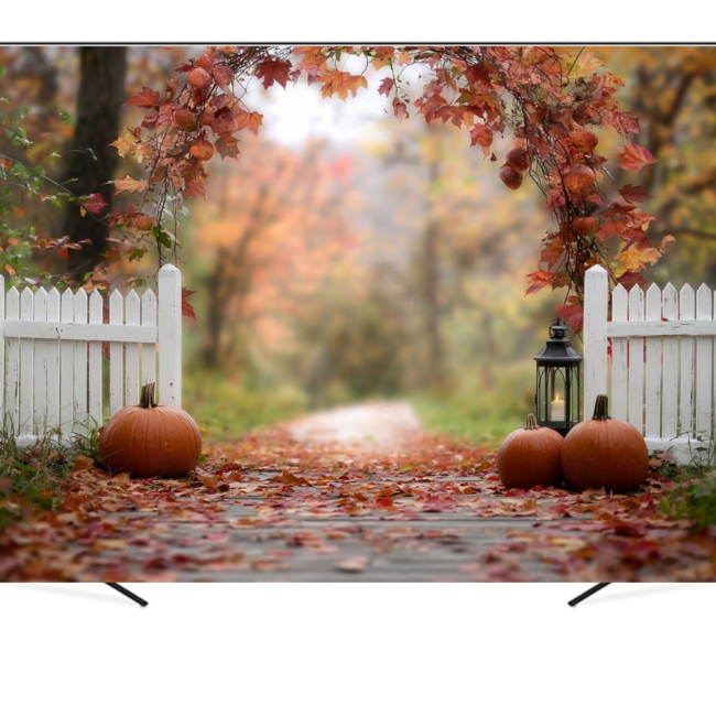 Вініловий фотофон «Autumn fall leaves and pumpkins»